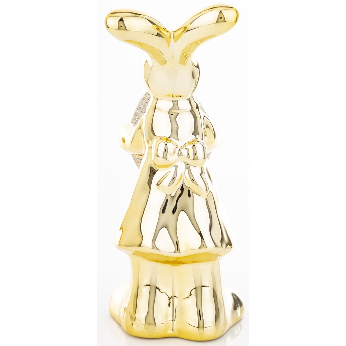 Dekoracja - złota króliczka z pisanką 18,5x8x10 cm