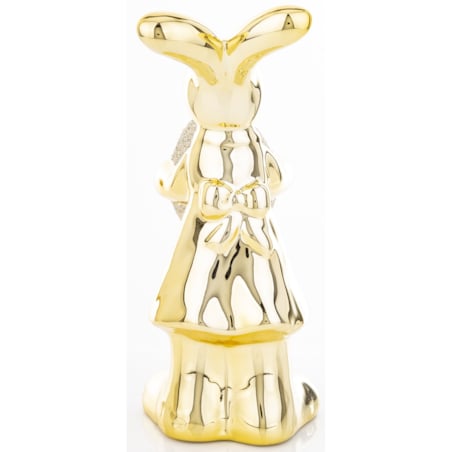 Dekoracja - złota króliczka z pisanką 18,5x8x10 cm