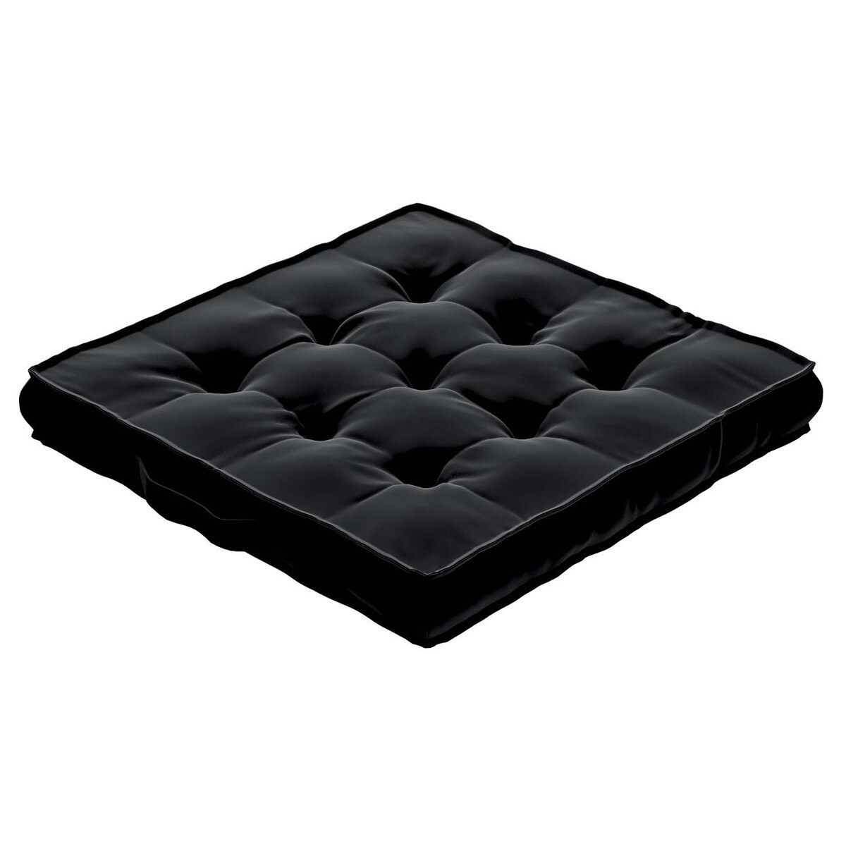 Poduszka na krzesło Kuba, głęboka czerń, 40 x 40 x 6 cm, Velvet