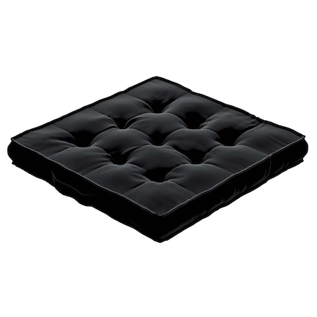 Poduszka na krzesło Kuba, głęboka czerń, 40 x 40 x 6 cm, Velvet