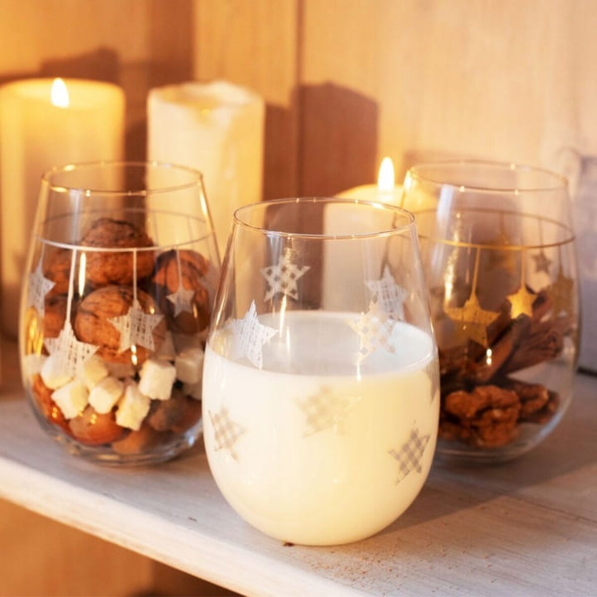 Szklanki do napojów Świąteczne Krosno Komplet 6 szt Gwiazdy 500 ml