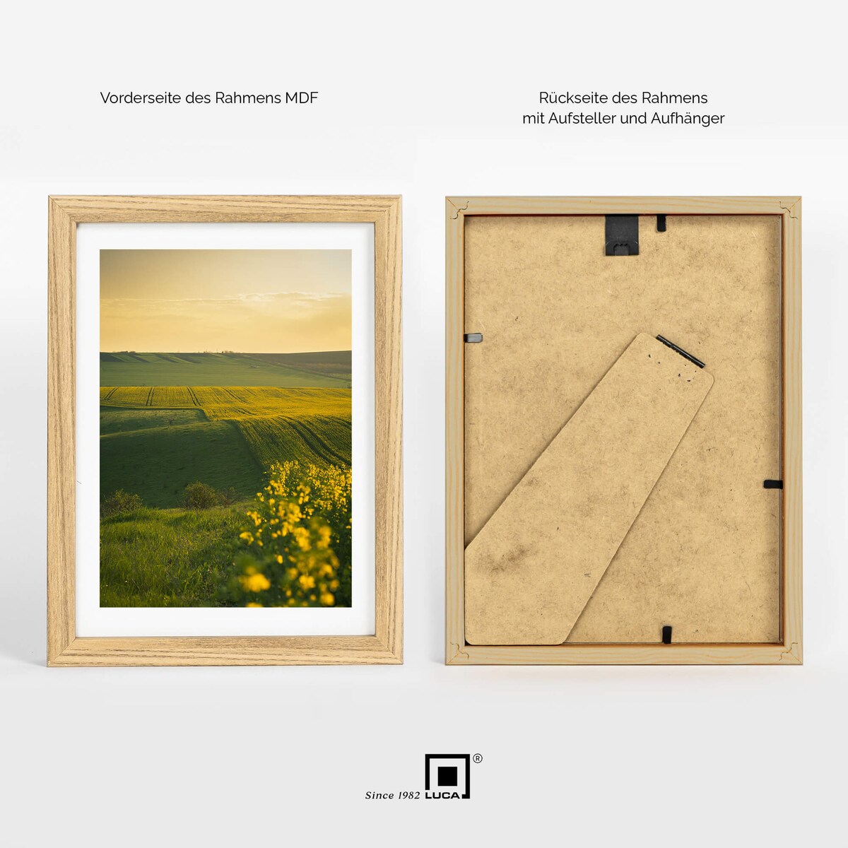 Ramka na zdjęcia 15x20 cm brązowa rama MDF z plexi do postawienia powieszenia klasyczna ramka