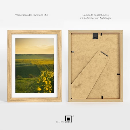 Ramka na zdjęcia 15x20 cm brązowa rama MDF z plexi do postawienia powieszenia klasyczna ramka