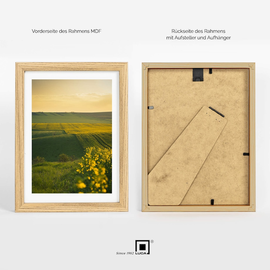 Ramka na zdjęcia 15x20 cm brązowa rama MDF z plexi do postawienia powieszenia klasyczna ramka