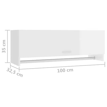 vidaXL Szafka, biała na wysoki połysk, 100x32,5x35 cm