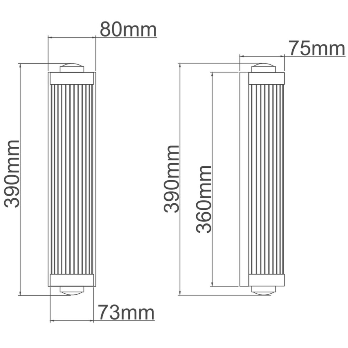 LAMPA ścienna Fumi Parette Nero IP44 Orlicki Design szklana OPRAWA tuba kinkiet do łazienki IP44 czarny