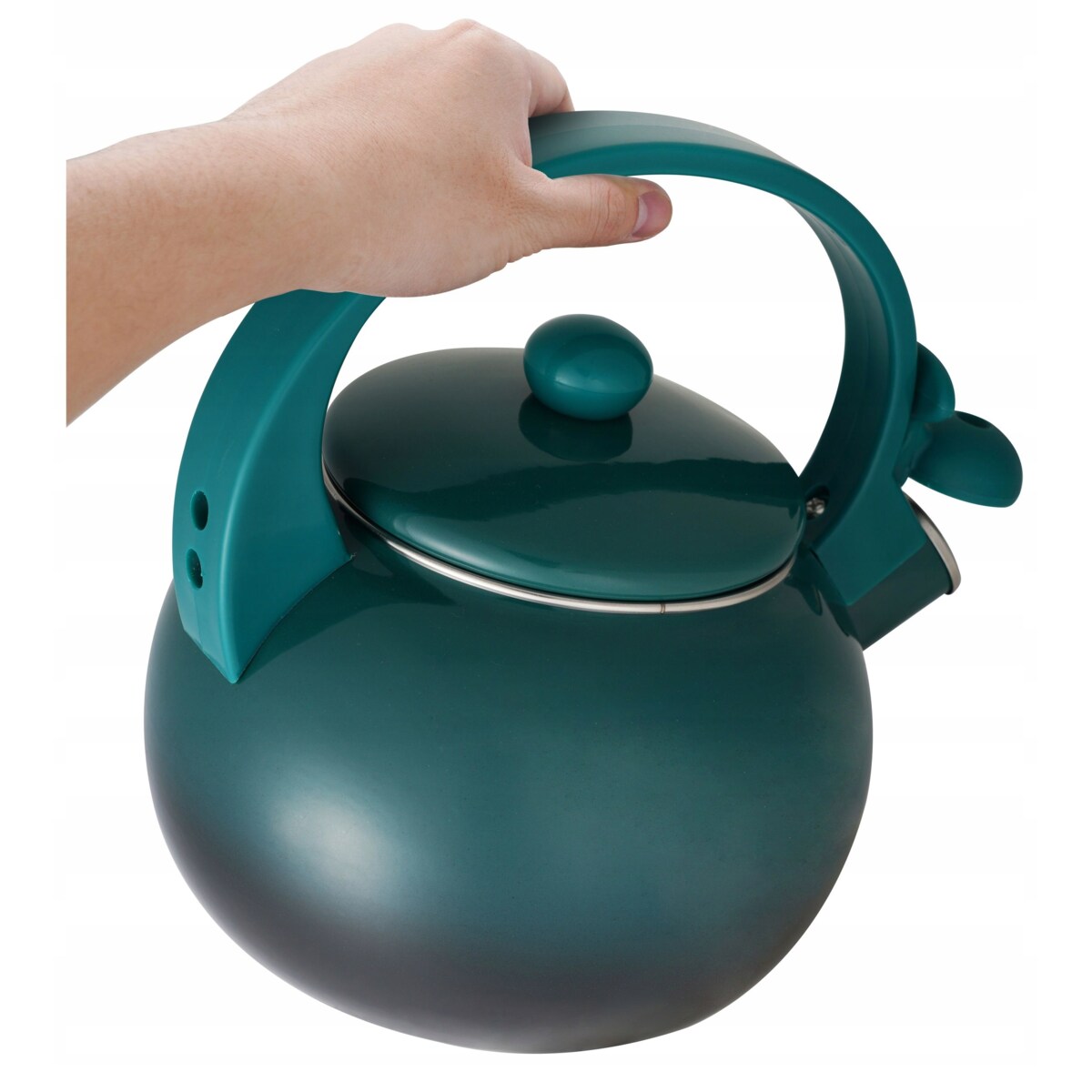 Czajnik Emaliowany Retro 2.2L Zielony Z Gwizdkiem Stal Węglowa Indukcja Gaz