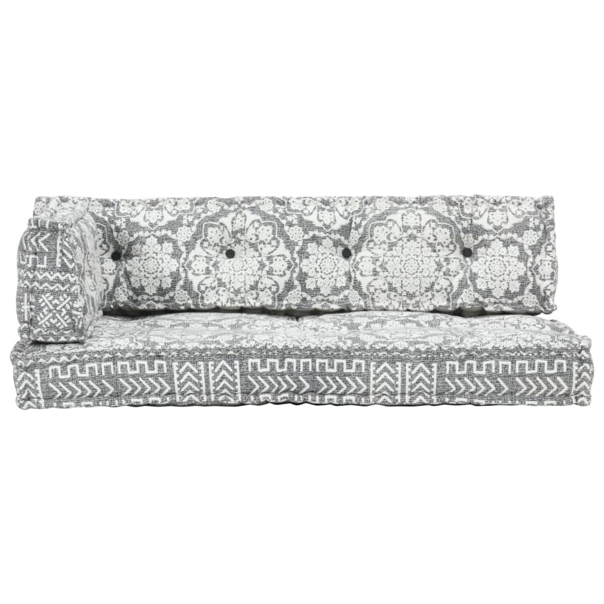 vidaXL Poduszki na sofę z palet, tkanina, jasnoszary patchwork