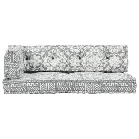 vidaXL Poduszki na sofę z palet, tkanina, jasnoszary patchwork