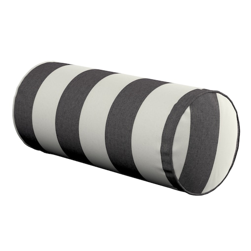 Poduszka wałek prosty, biało-grafitowe pionowe pasy (5,5cm), Ø16 x 40 cm, Quadro