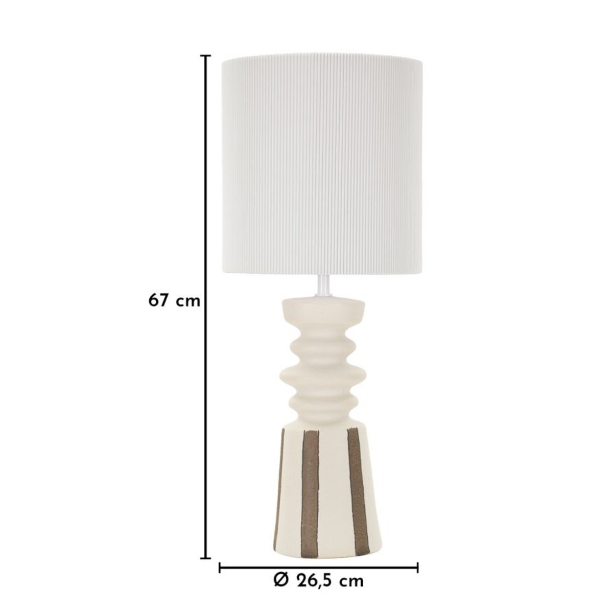 Lampa stołowa Tribal, kolor wielokolorowy, ceramika, żelazo i tkanina, 26,5 x 26,5 x 67 cm, 1 x E27, max. 40 W, styl nowoczesny, Mauro Ferretti