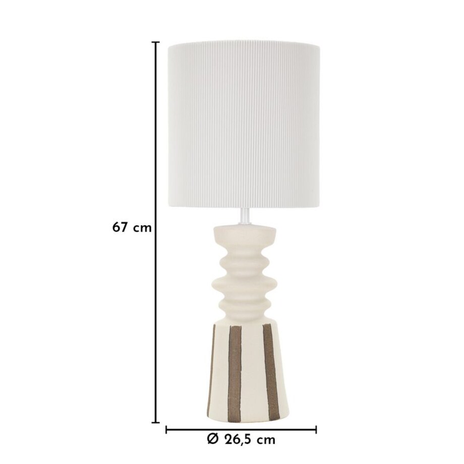 Lampa stołowa Tribal, kolor wielokolorowy, ceramika, żelazo i tkanina, 26,5 x 26,5 x 67 cm, 1 x E27, max. 40 W, styl nowoczesny, Mauro Ferretti