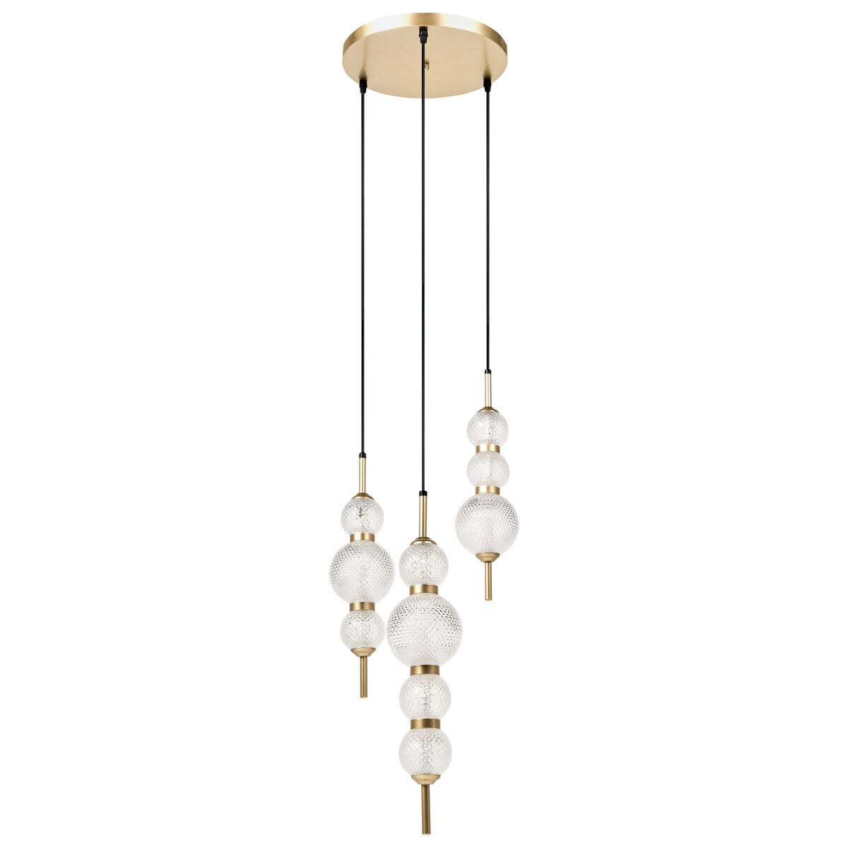Lampa wisząca 3-punktowa ARAS LED Szkło Złoty