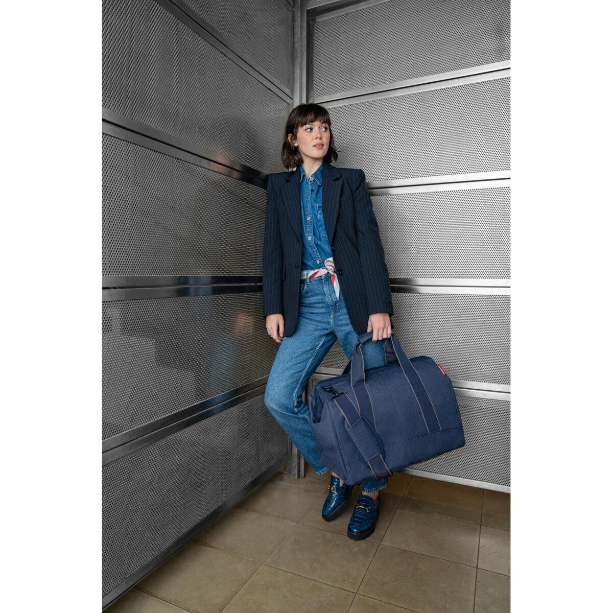 Torba ALLROUNDER L, herringbone dark blue