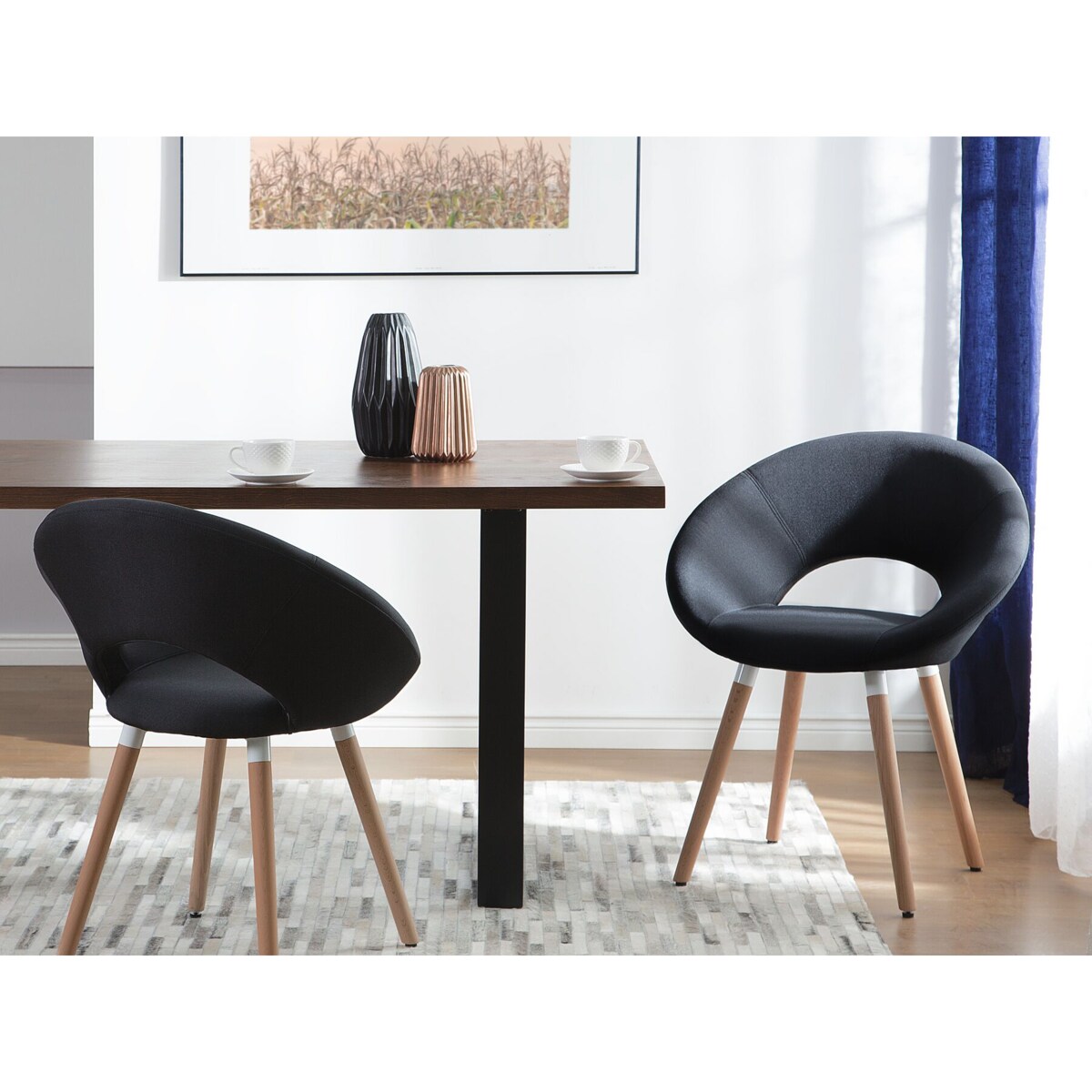 Zestaw 2 krzeseł czarny ROSLYN