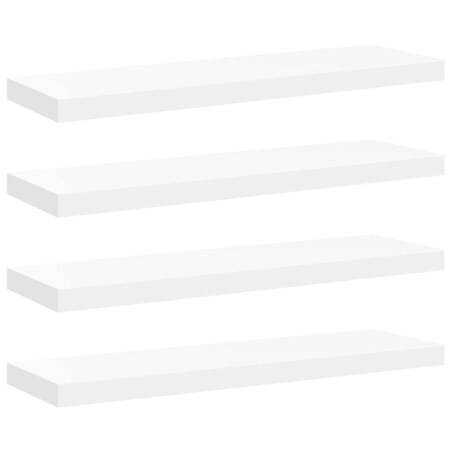 vidaXL Półki ścienne, 4 szt, białe, 80x23,5x3,8 cm, MDF