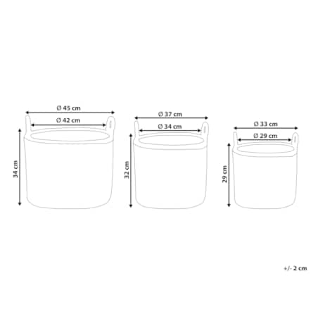 Zestaw 3 koszy na kwiaty z technorattanu brązowy PENDULA