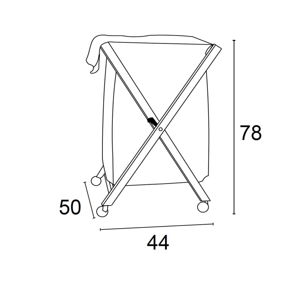 ARREDAMENTI BANNY Składany kosz na pranie - 50 x 44 cm, Brązowy