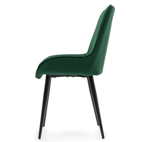 Krzesło tapicerowane welurowe do salonu jadalni nowoczesne glamour LUCA zielona