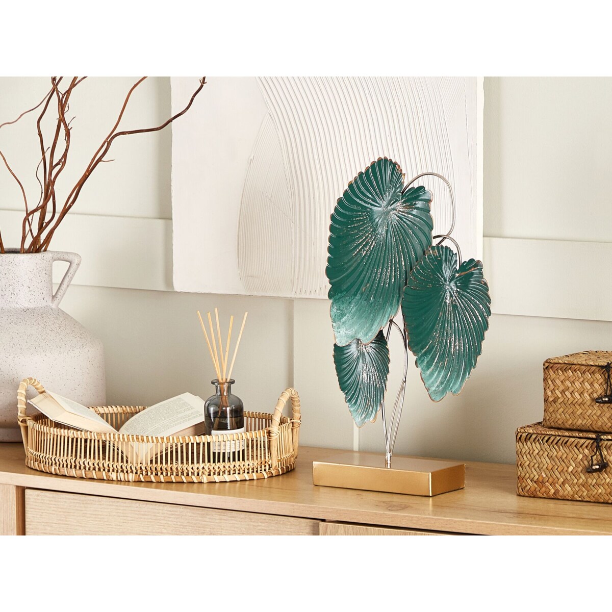 Figurka liście złoto-niebieska SODIUM