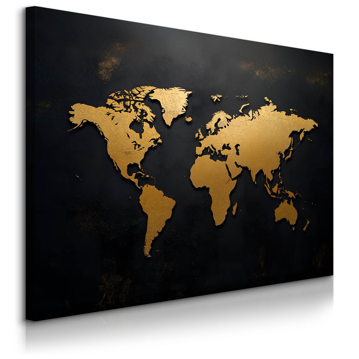 Obraz Na Płótnie Do Salonu Biura Złota Mapa Świata Nowoczesny Styl 70x50cm