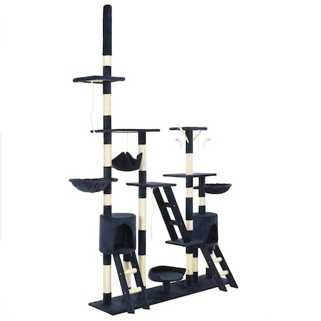 vidaXL Drapak dla kota z sizalowymi słupkami, 230-250 cm, niebieski
