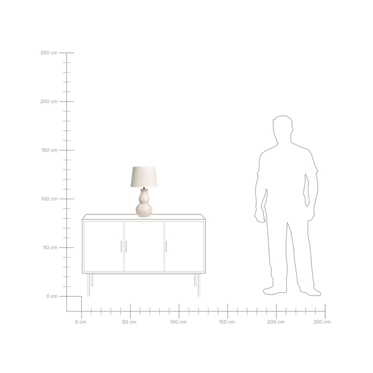 Lampa stołowa CHARGES Ceramika Jasnobeżowy