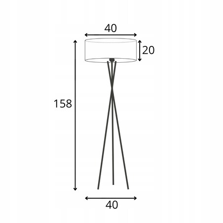 Lampa stojąca podłogowa trójnóg z abażurem walec MORIS