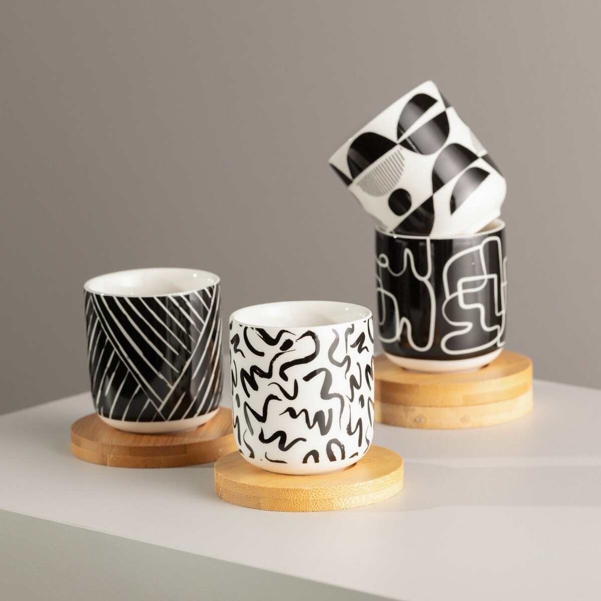 Zestaw filiżanek Contraria 100ml bamboo, 6 x 6 x 7 cm