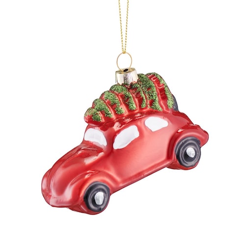 VILLA ITALIA Bombka AUTO czerwone 10 cm