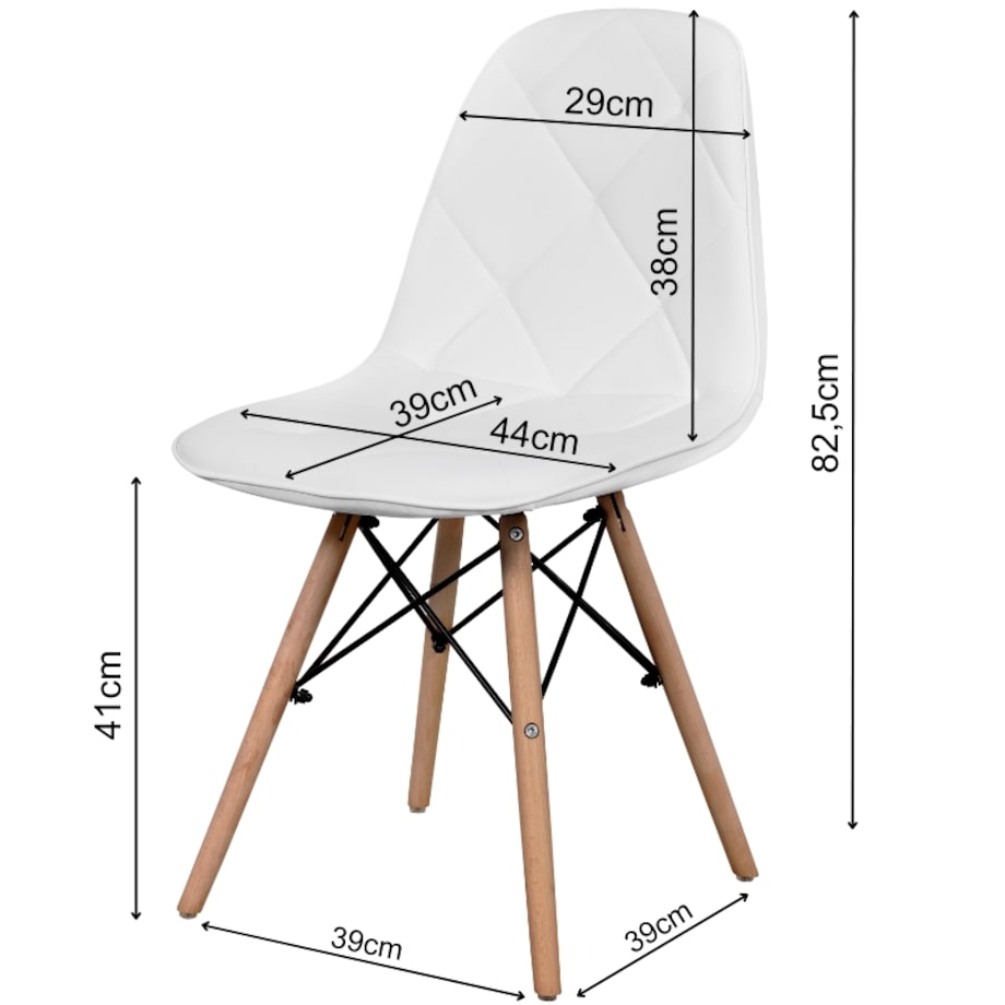 Krzesło tapicerowane z ekoskóry do salonu jadalni białe