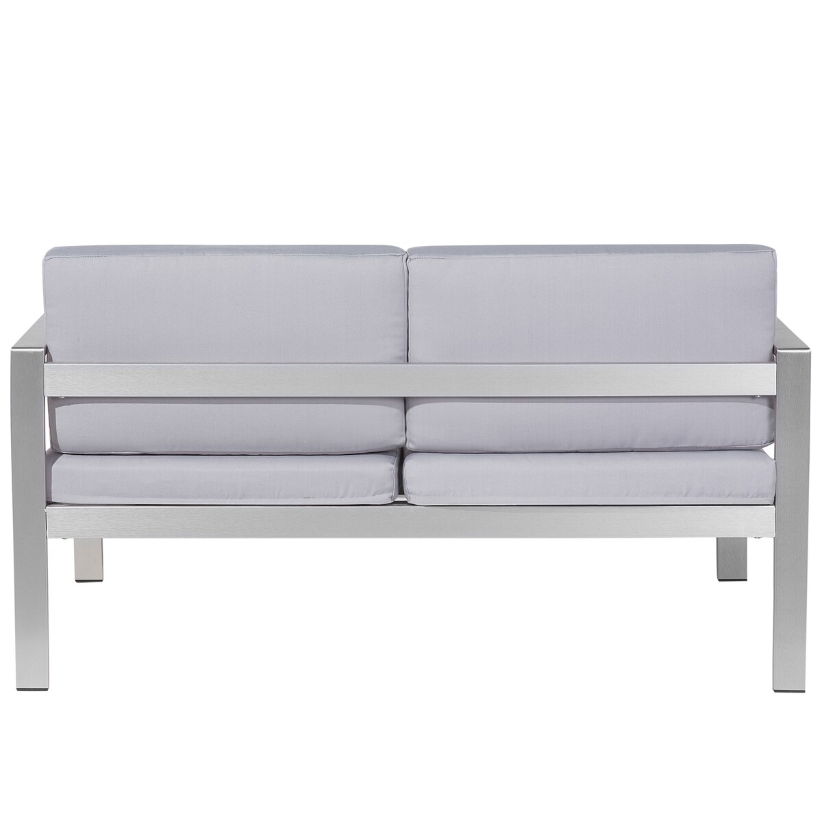 Ławka ogrodowa z poduchą SALERNO 142 cm Metal Jasnoszary