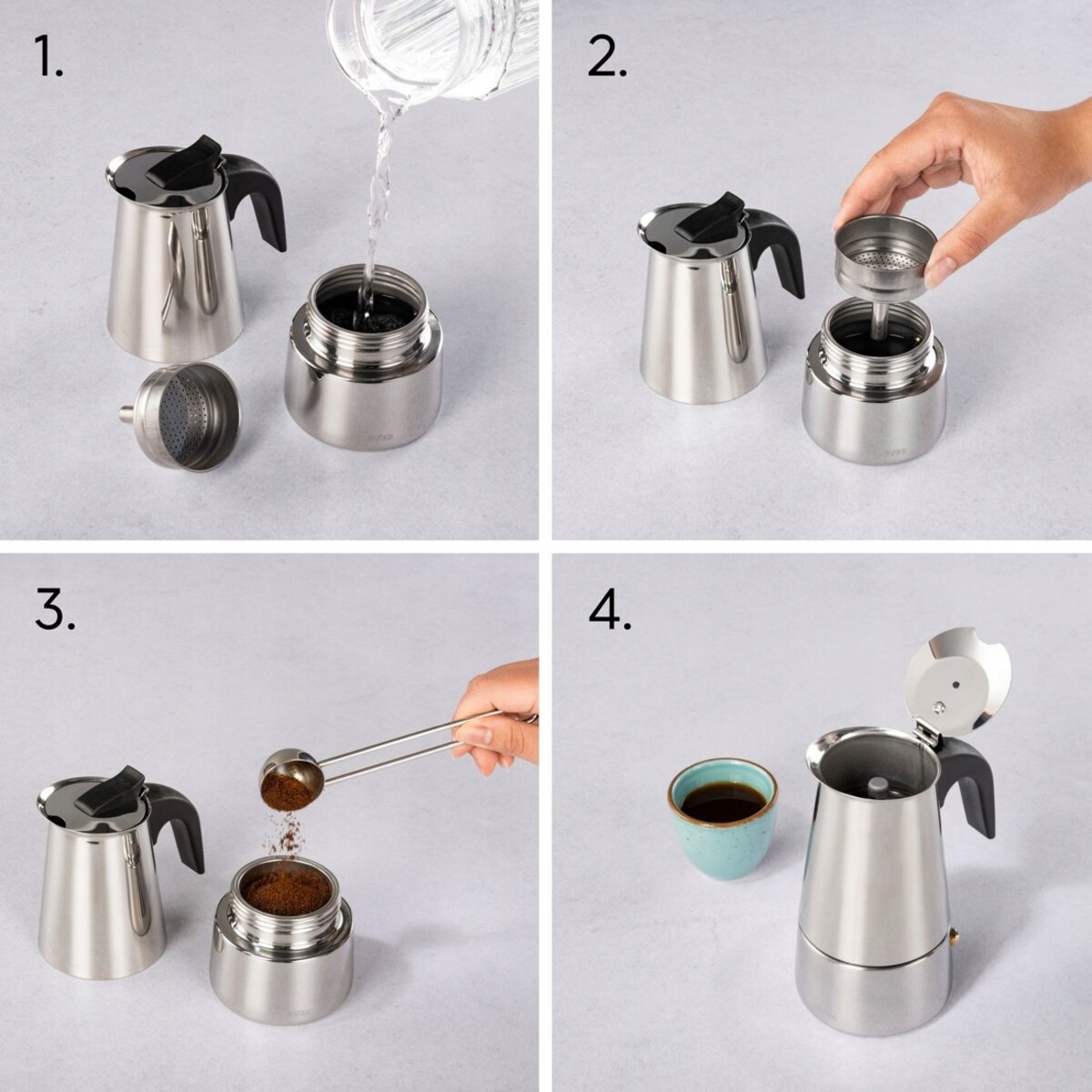 XAVAX Kawiarka na 4 filiżanki, 200ml BARISTA