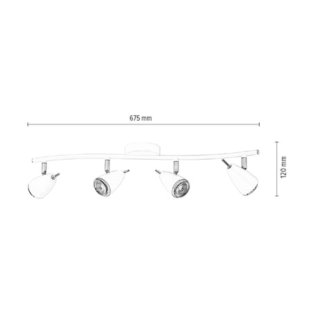 Lampa Sufitowa BRITOP Lighting 4xGU10 50W Harmonijne Połączenie Chromu i Bieli od Polskiego Producenta, 1 szt.
