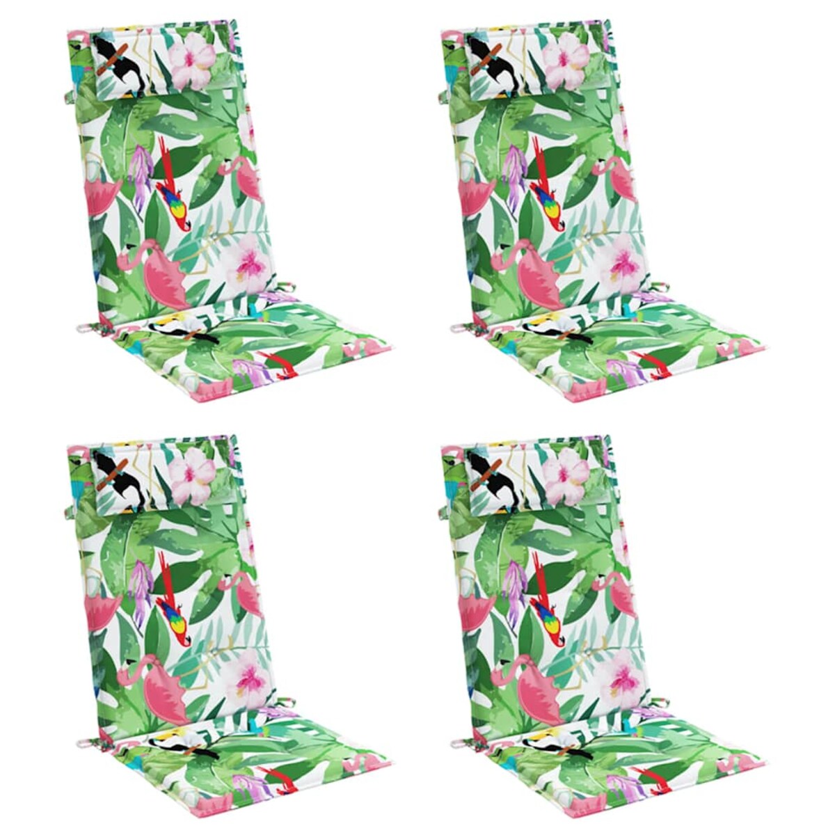 vidaXL Poduszki na krzesła z wysokim oparciem, 4 szt., wielokolorowe