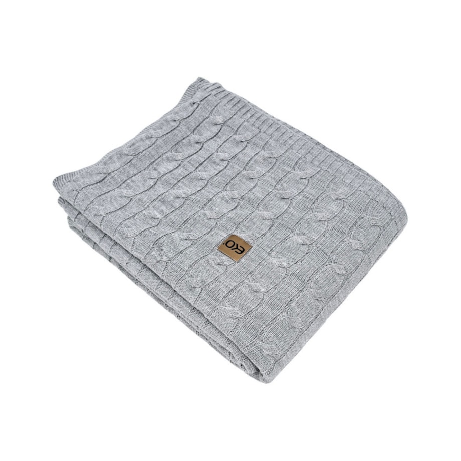 Koc dzianinowy kaszmir 150x200 cm – VERONA POPIEL