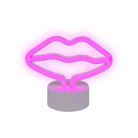 Neon LED usta różowy FLORA