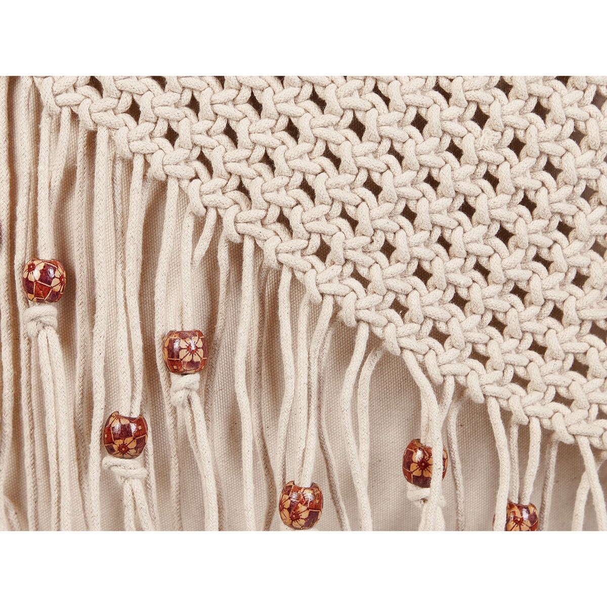 Puf bawełniany makrama 40 x 40 x 40 cm beżowy DANDAI