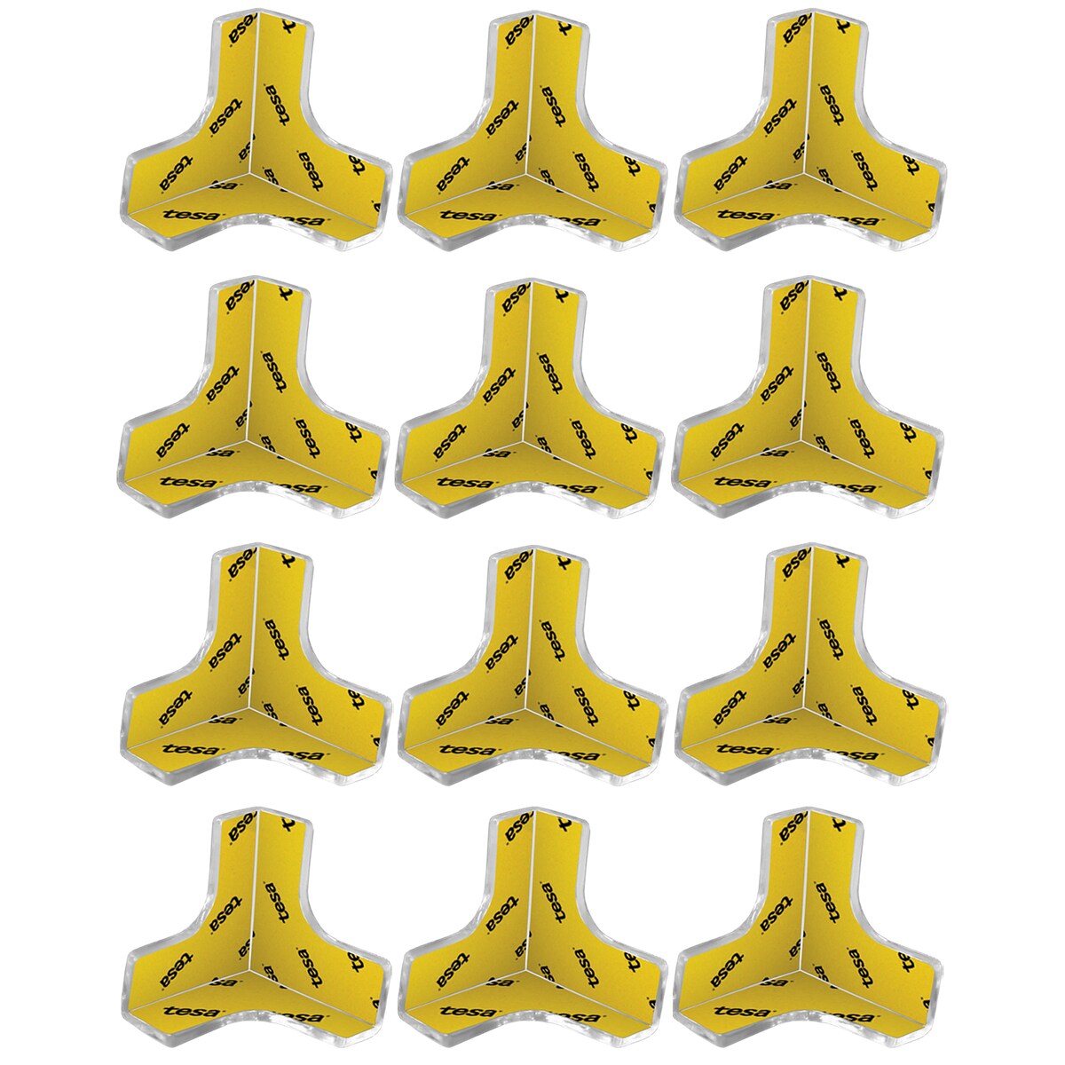 silikonowe narożniki zabezpieczające meble, sipo, zestaw 12 sztuk, transparentne, kształt litery T