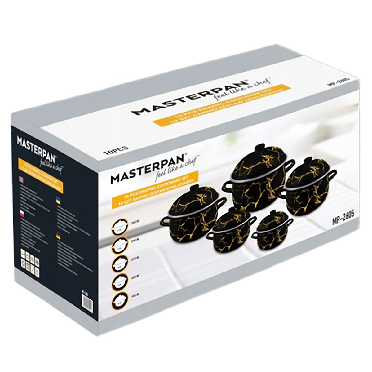 Zestaw 10-Częściowy Emaliowanych Garnków Do Gotowania Na Gaz I Indukcję
