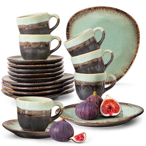 Konsimo PRIMA Zestaw kawowy 6 os. (18 el.), szałwiowy