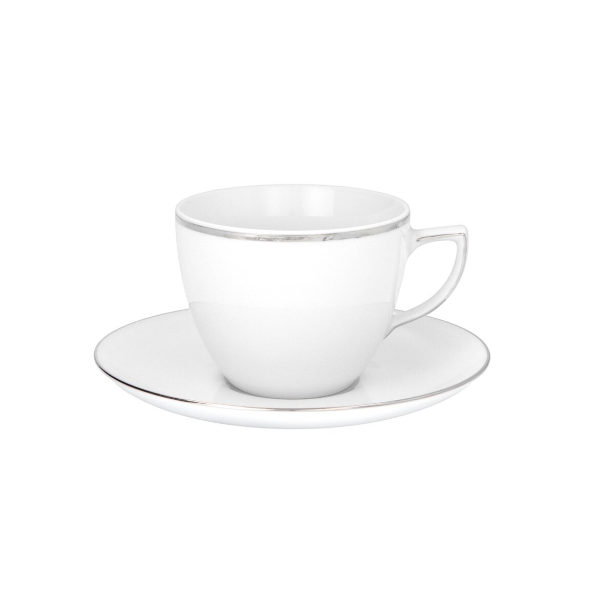 Zestaw filiżanek ze spodkami dla 6 osób 12 el. City Platynowe B325