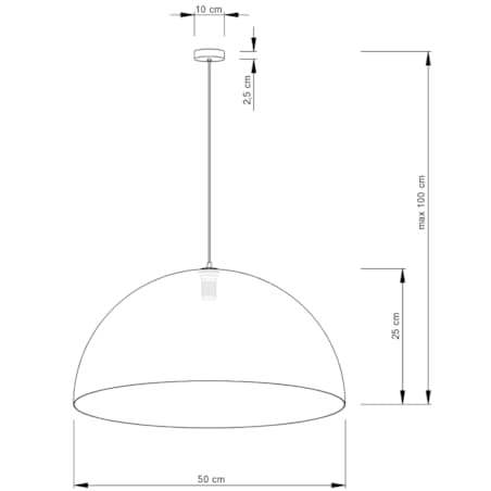 Kuchenny zwis SFERA metalowa kopuła złota nowoczesna