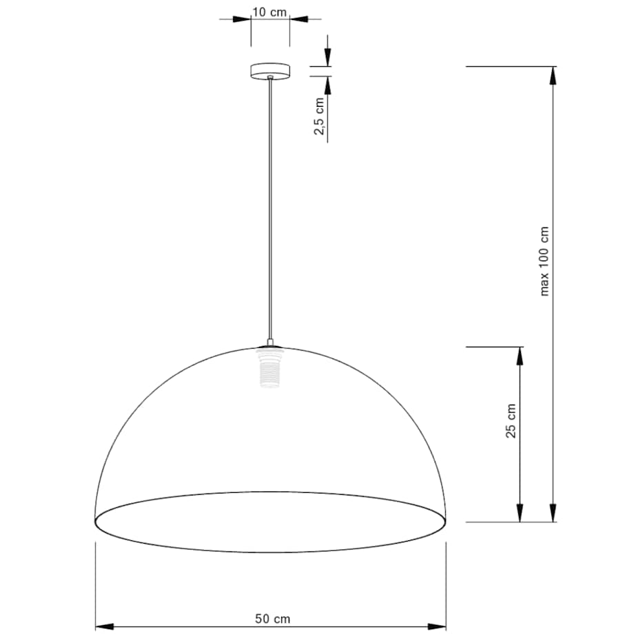 Kuchenny zwis SFERA metalowa kopuła złota nowoczesna