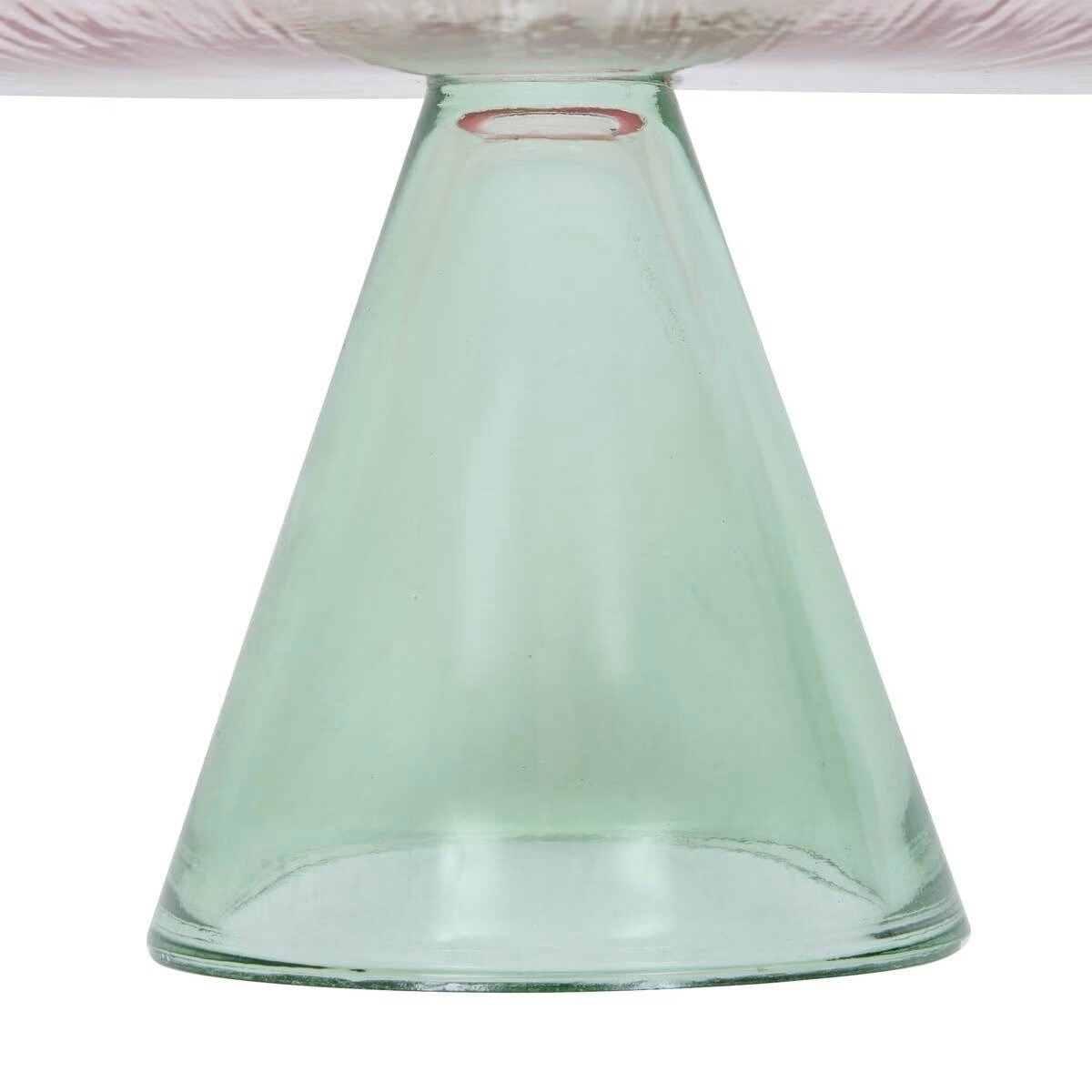 Patera na ciasto, szklana, różowo-zielona, Fleur de rose, 28 cm