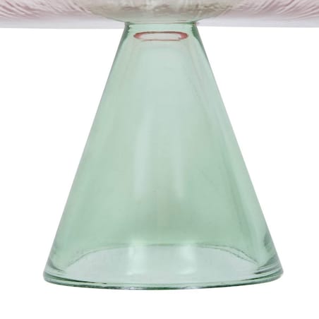 Patera na ciasto, szklana, różowo-zielona, Fleur de rose, 28 cm