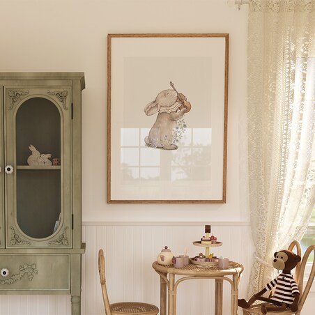 Plakat dla dzieci Królik skrzypek 40x50