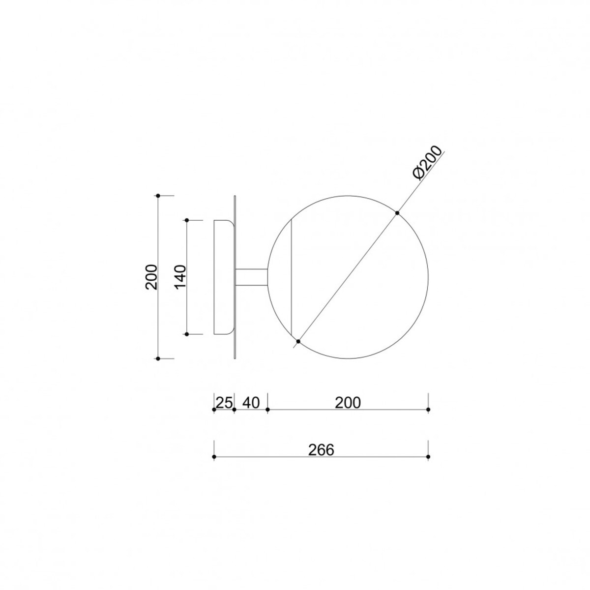 PLAAT C czarna lampa ścienna / kinkiet z mosiądzem