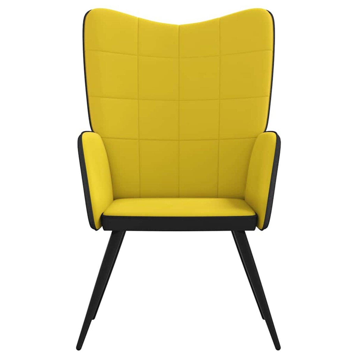 vidaXL Fotel, musztardowy żółty, obity aksamitem i PVC