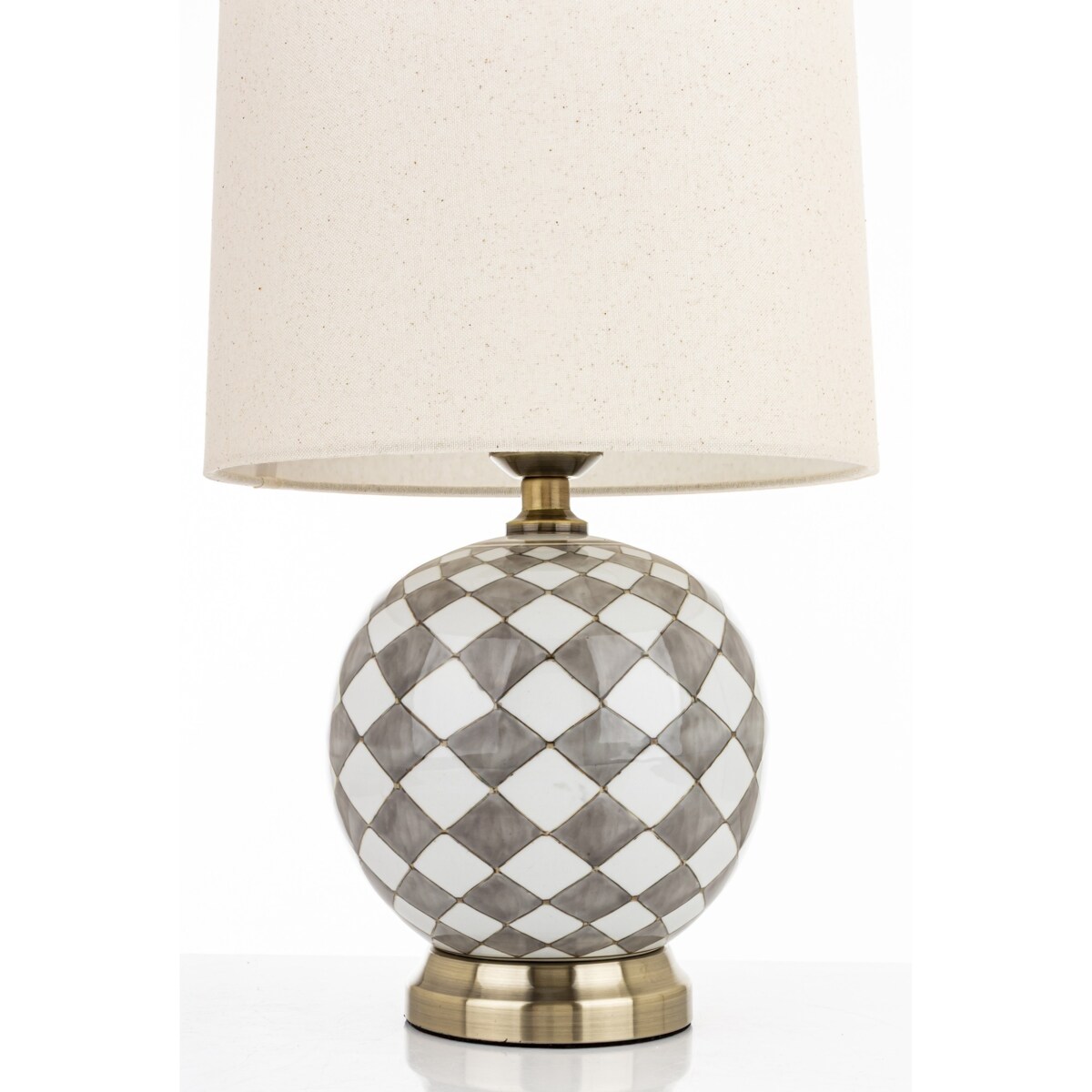 Lampa ceramiczna stołowa 46x28x28 cm LAVIA w kratkę